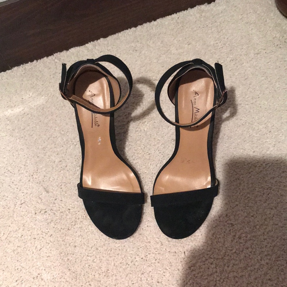 Strappy black heels